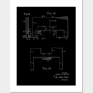 Manufacture for bottles label Vintage Patent Hand Drawing Posters and Art